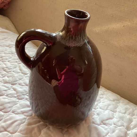 VINTAGE DRIP GLAZED POTTERY PITCHER/GOURD - Picture 9 of 11